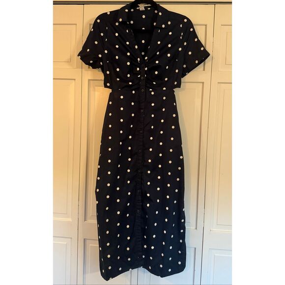 Old Navy polka dot cutout side midi dress size small - Picture 12 of 13